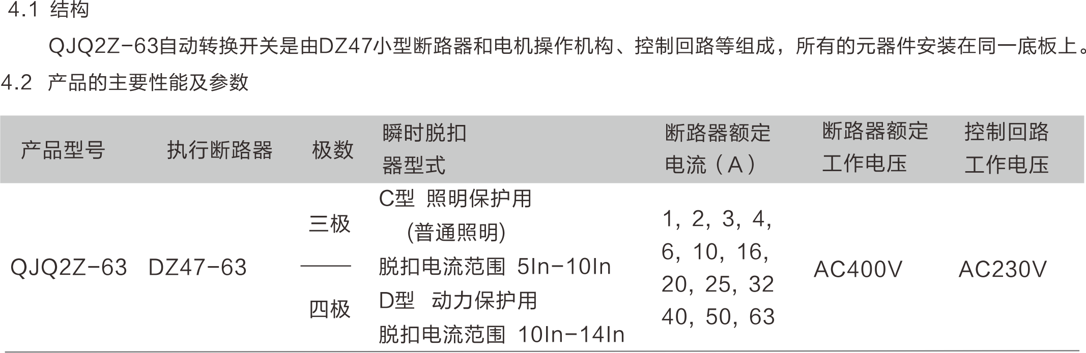 QJQ2Z-63自动转换开关的技术参数.png